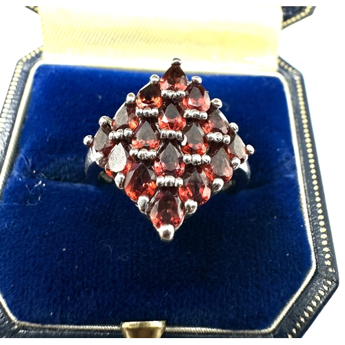 314 - silver & garnet gemstone ring