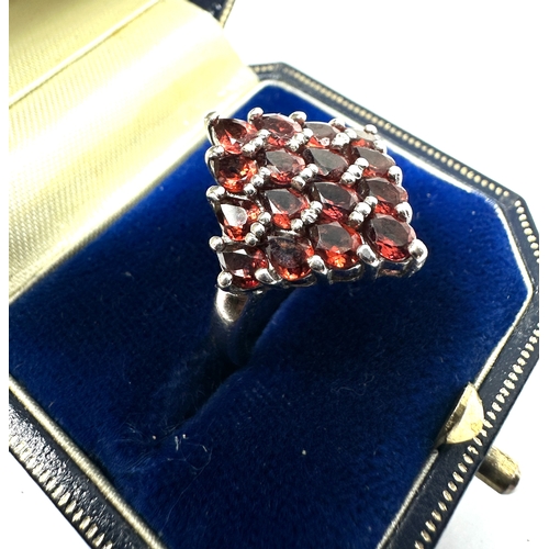 314 - silver & garnet gemstone ring