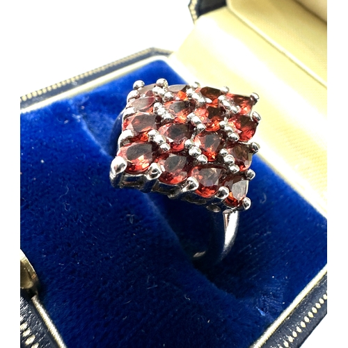 314 - silver & garnet gemstone ring