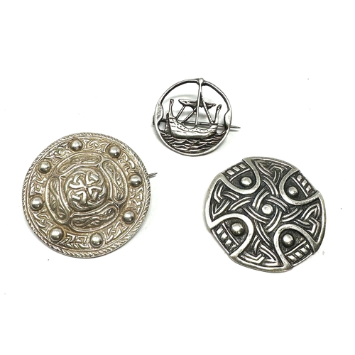 317 - 3 vintage scottish  silver celtic jewellery brooches  2 by robert alexander