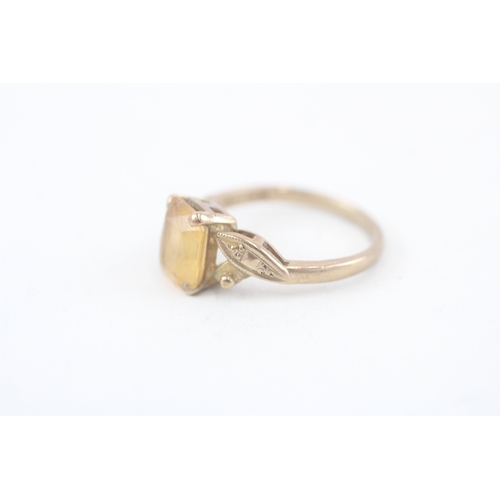 172 - 9ct gold citrine single stone ring (2g)