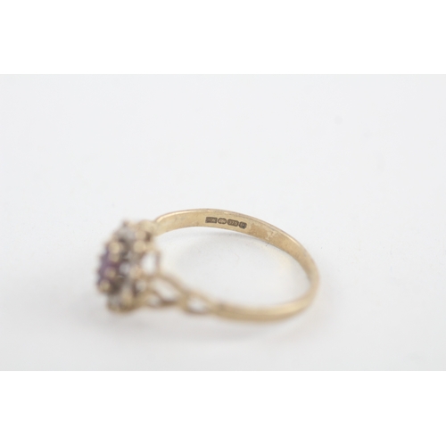 181 - 9ct gold amethyst & cubic zirconia dress ring (1.3g)