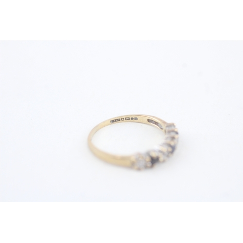 238 - 9ct gold sapphire & cubic zirconia half eternity ring (1.2g)