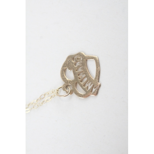 266 - 9ct gold grandma pendant necklace (0.8g)