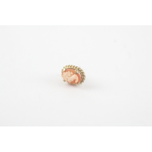 268 - 9ct gold shell cameo stud earrings (1.2g)