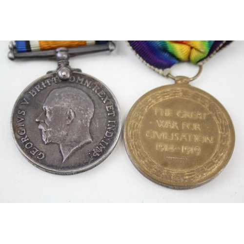 429 - WW1 Medal Pair 32660 Pte E. Hollas LN Lancs x 2