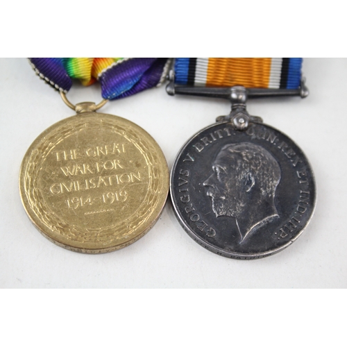 436 - WW1 Medal Pair 22145 Pte H. Patrick Leic R x 2