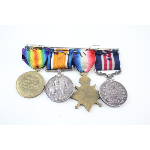 437 - Mounted WW1 M.M Military Medal, 1914-15 Star Trio Group 24246 Pte Lee RAMC