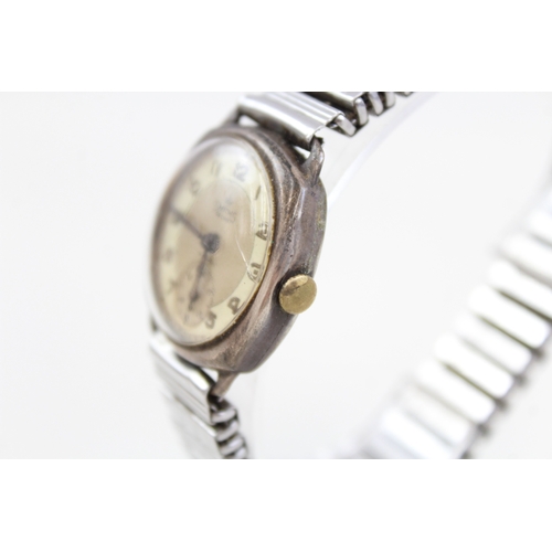 471 - Mens Vintage Stirling Silver Watch Hand-Wind Smiths Working