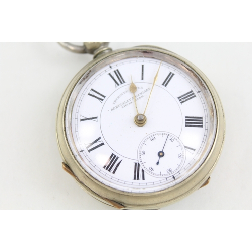 459 - Mens Vintage Engraved Open Face Pocketwatch Key-Wind Working