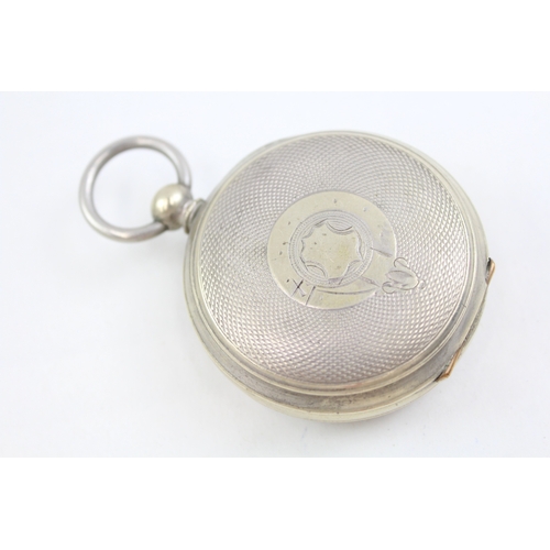 459 - Mens Vintage Engraved Open Face Pocketwatch Key-Wind Working