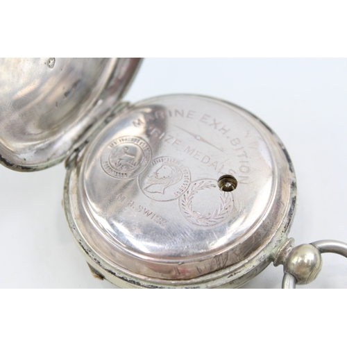 459 - Mens Vintage Engraved Open Face Pocketwatch Key-Wind Working