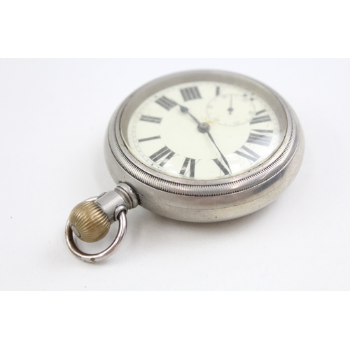 460 - Mens Vintage Open Face Pocket Watch Hand-Wind Working