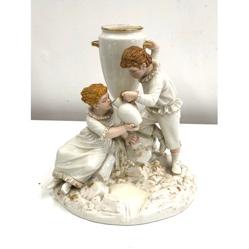 110 - Large Royal Worcester figure children drinking from an urn by james hadley in good condition signed ... 