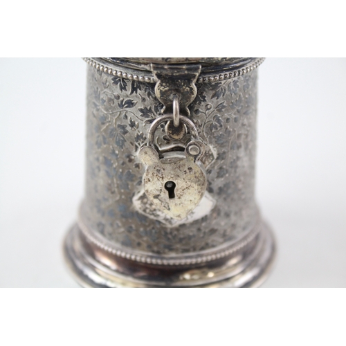 20 - vintage stamped .800 silver novelty tankard money box