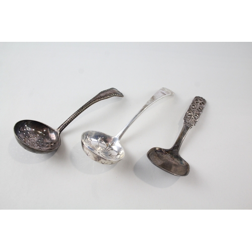 25 - 3 x .830 & .925 sterling silver spoons inc sifter, norway etc