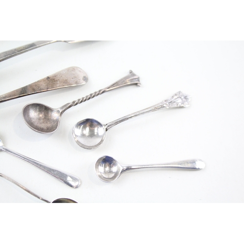 28 - 12 x .925 sterling silver condiment spoons inc georgian, antique, victorian etc