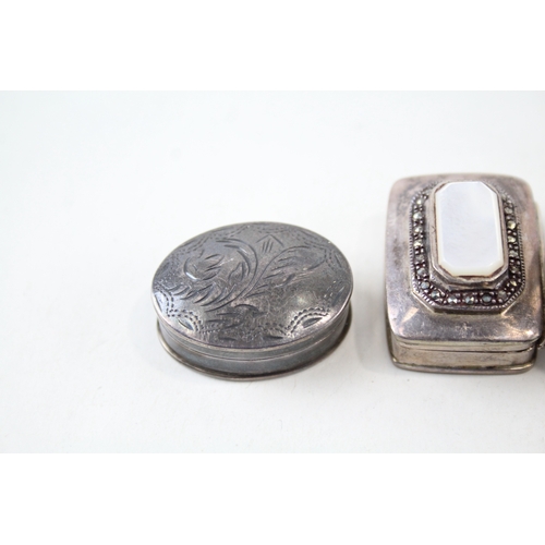 30 - 4 x antique / vintage .925 sterling silver pill / trinket boxes