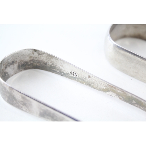 37 - 2 x .925 sterling silver georgian sugar tongs