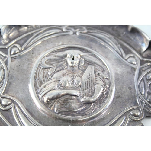 44 - antique .925 sterling silver art nouveau pin  / trinket dish