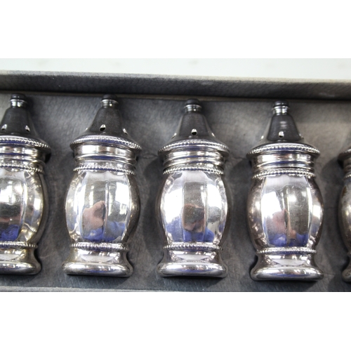 51 - 6 x .925 sterling silver novlty salt / pepper shakers boxed