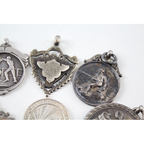 53 - 6 x .925 sterling silver fobs / medallions (55g)