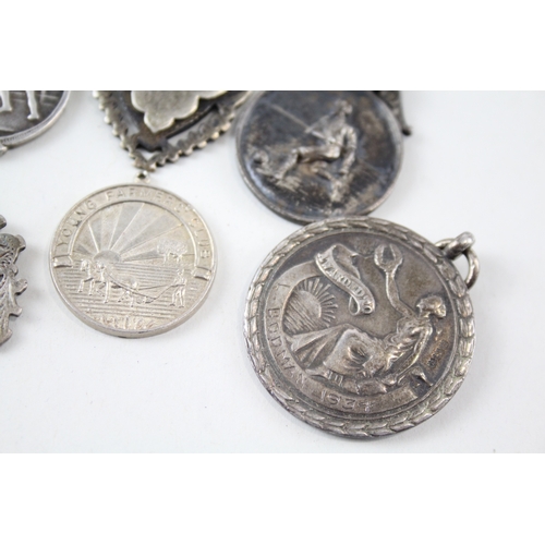 53 - 6 x .925 sterling silver fobs / medallions (55g)