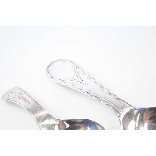 61 - 2 x antique .925 sterling silver caddy spoons inc georgian etc