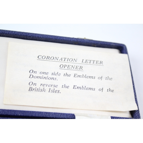 81 - .925 sterling queen Elizabeth II Coronation letter opener boxed