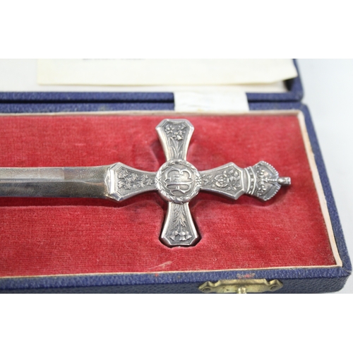 81 - .925 sterling queen Elizabeth II Coronation letter opener boxed