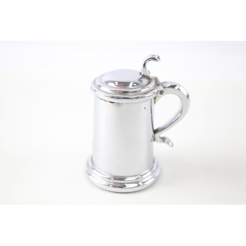 483 - Alfred Dunhill Tankard Chrome Finish Table Lighter TO RESTORE