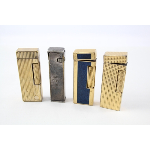 486 - Dunhill Rollagas & Other Dunhill Pocket Lighters Inc Gold Tone TO RESTORE x 4