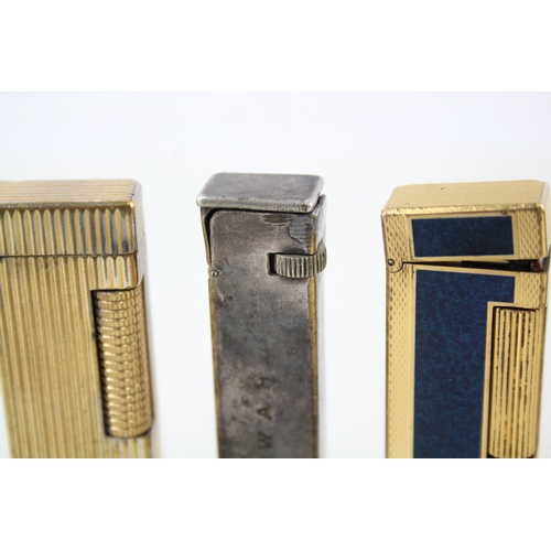 486 - Dunhill Rollagas & Other Dunhill Pocket Lighters Inc Gold Tone TO RESTORE x 4