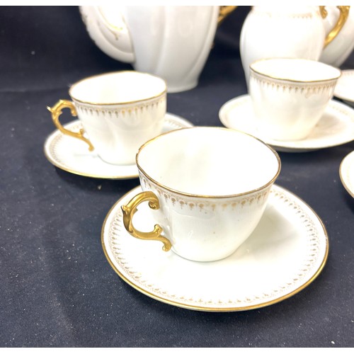 468 - Vintage part white tea service with gold detailing, to include 4 coffee cups and saucers, 4 tea cups... 