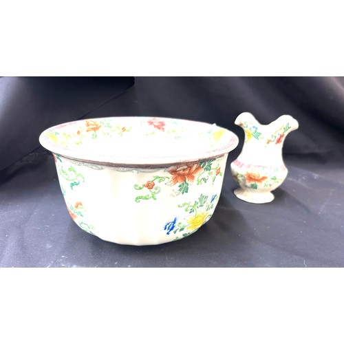 470 - Vintage Jug and bowl set with matching potty and small jug