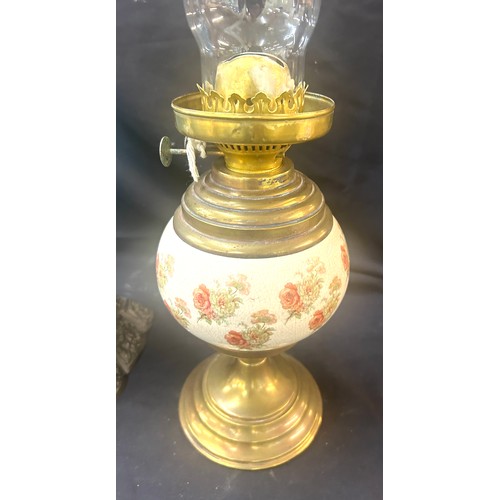 481 - 3 Vintage oil lamps, with funnels, no shades