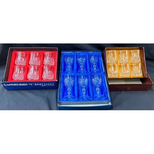 21 - Selection of boxed crystal drinking glasses to include Edinburgh crystal etc