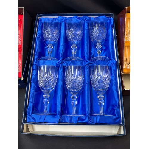 21 - Selection of boxed crystal drinking glasses to include Edinburgh crystal etc