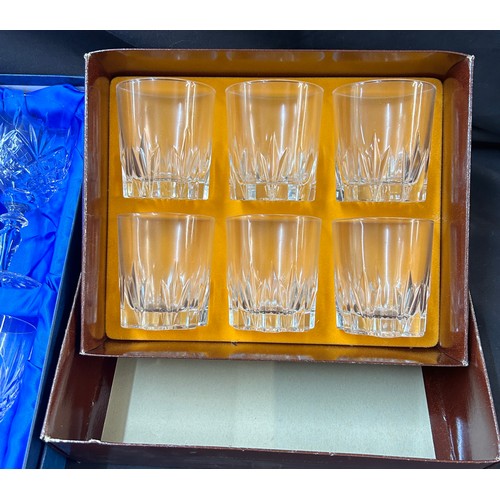 21 - Selection of boxed crystal drinking glasses to include Edinburgh crystal etc