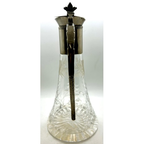 479 - Cut glass claret jug, overall height 11 inches