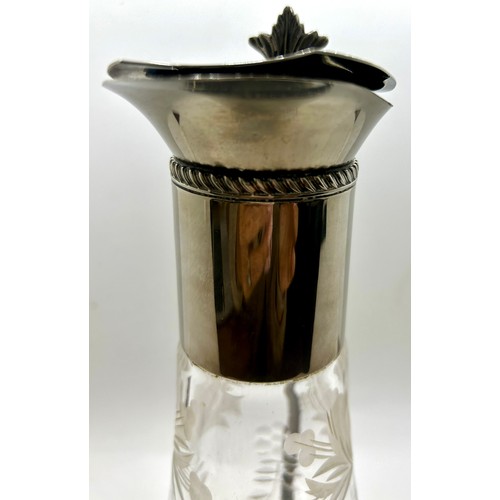 479 - Cut glass claret jug, overall height 11 inches