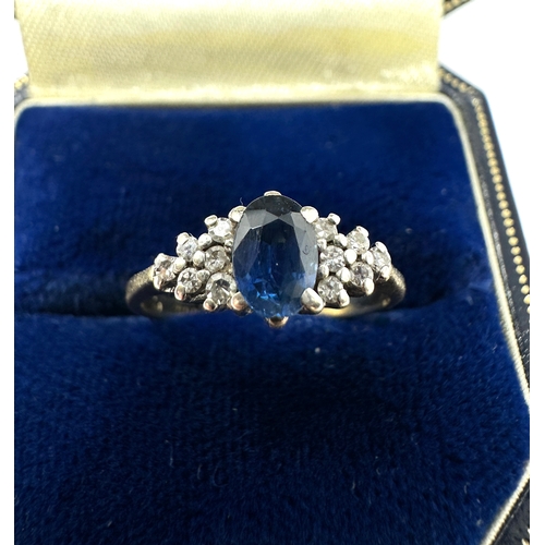 102 - 9ct gold sapphire & diamond ring weight 2g