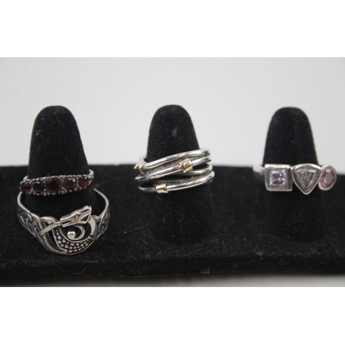 356 - Collection of Sterling Silver Rings inc. Gemstone, Vintage, Celtic x 10 37g