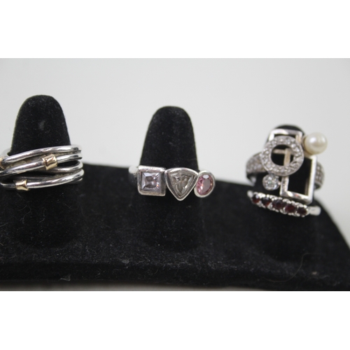 356 - Collection of Sterling Silver Rings inc. Gemstone, Vintage, Celtic x 10 37g