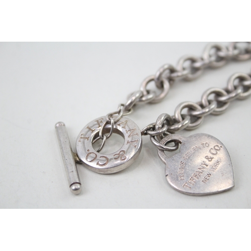 386 - Tiffany & Co Sterling Silver Belcher Link Bracelet inc. Heart Tag 32g