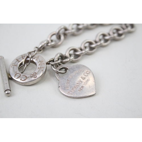 386 - Tiffany & Co Sterling Silver Belcher Link Bracelet inc. Heart Tag 32g