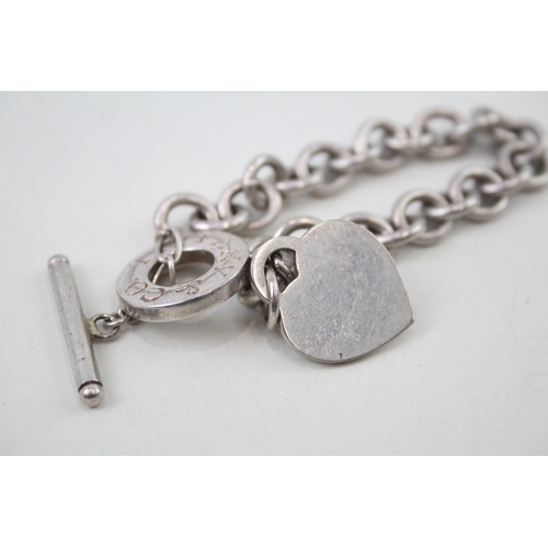 386 - Tiffany & Co Sterling Silver Belcher Link Bracelet inc. Heart Tag 32g