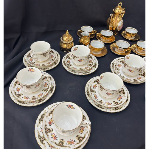 132 - Selection of part tea services, glass paperweights, porcelain etc