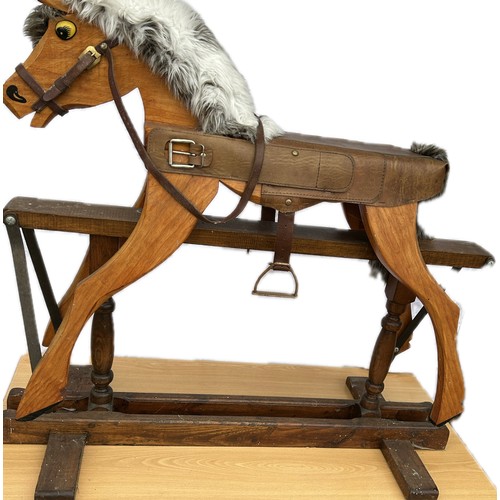 441 - Childs wooden rocking horse, approximate measurements: Height 31 inches, Length 36 inches