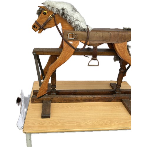 441 - Childs wooden rocking horse, approximate measurements: Height 31 inches, Length 36 inches